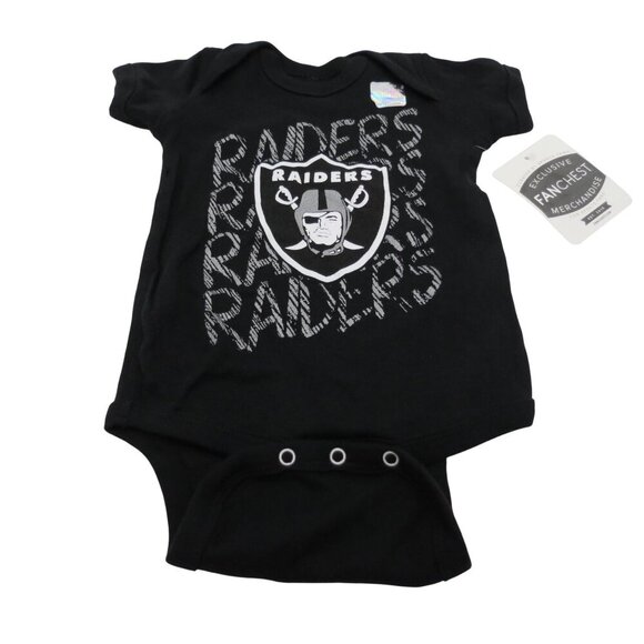 NFL Las Vegas Raiders Set of 2 Infant 0/3m Black Bodysuits One Piece Creeper - Picture 7 of 9